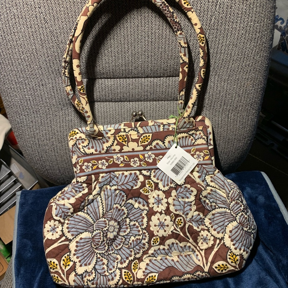 Vera Bradley Alice Slate Blooms w kiss lock coin purse